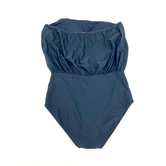 TOMMY HILFIGER Women's Navy Blue Blouson One Piece Swimsuit 16 NEW - Picture 3 of 4